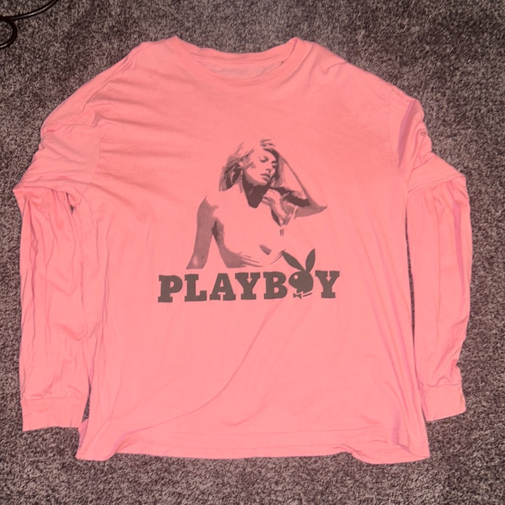 Pink XL playboy long sleeve t-shirt